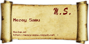 Mezey Samu névjegykártya